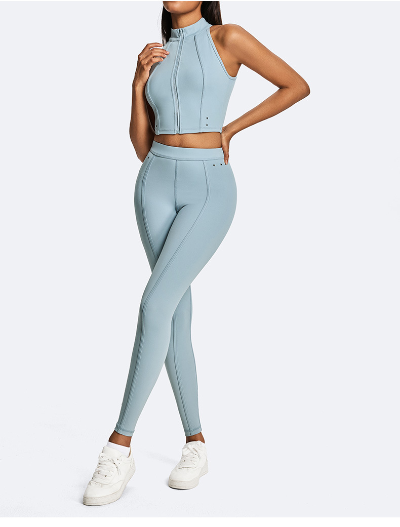 Women Gym Apparel Yoga Suit Tank Crop Top and Leggings Sets Summer Activewear Training Wear Ladies Gym Fitness Clothes FGBKD245WCB305 KD245WCL910