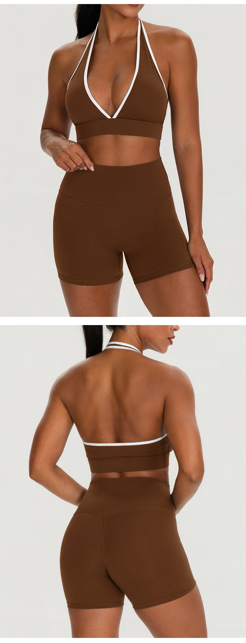 Women 2-Piece Fitness Yoga Shorts Wear Sports Bra Yoga Sets with the Yoga Wear FGB62718 62419