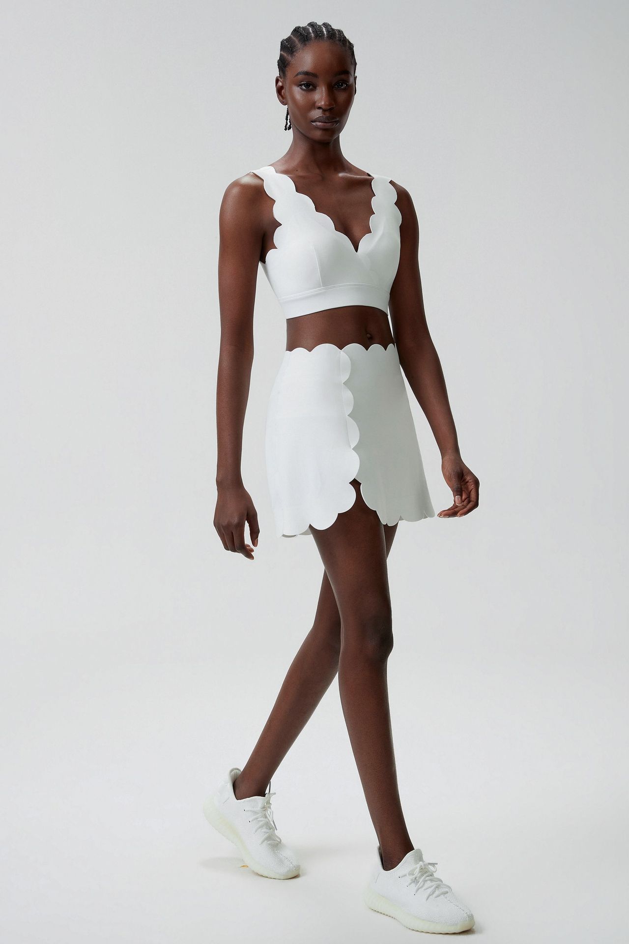 Women's Activewear Sport Crop Top Breathable Workout Bra Elastic Fitness Skirts 2 Piece Gym Yoga Sets FGBYB604 SP664