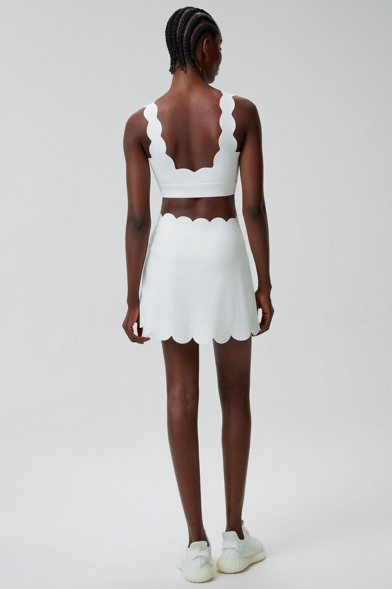 Women's Activewear Sport Crop Top Breathable Workout Bra Elastic Fitness Skirts 2 Piece Gym Yoga Sets FGBYB604 SP664