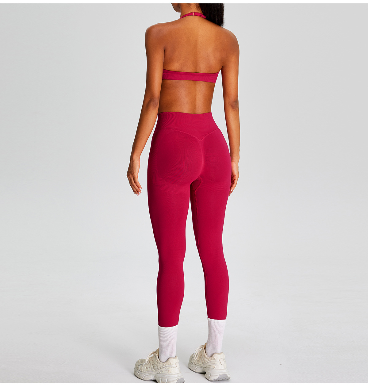 Women's Gym Fitness Sets Seamless Yoga Sports Workout Wear Solid 2-Piece Spandex/Nylon FGBMS0228Y