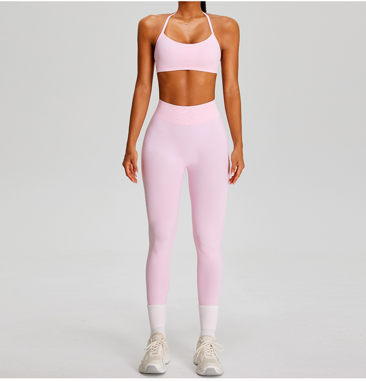 Women's Gym Fitness Sets Seamless Yoga Sports Workout Wear Solid 2-Piece Spandex/Nylon FGBMS0228Y