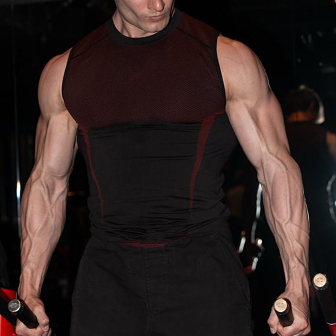 Men's Sports Vest Gym Fitness Wear Workout Tank Tops Athletic Training T-Shirts Breathable Bodybuilding Sleeveless Shirts EFGBFY-SX-BX10