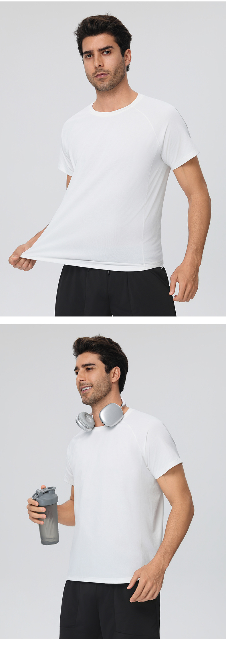 Men's Quick Dry Sporty Breathable Eco-Friendly Lightweight Sports T-Shirt Short Sleeve Solid Summer Running EFGBYEL-61204