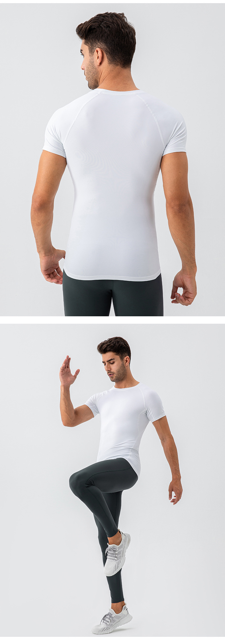 Wholesale Men's Nylon Spandex Gym T Shirt Quick Dry Athletic Muscle Fit Training Sports EFGBYEL-31227