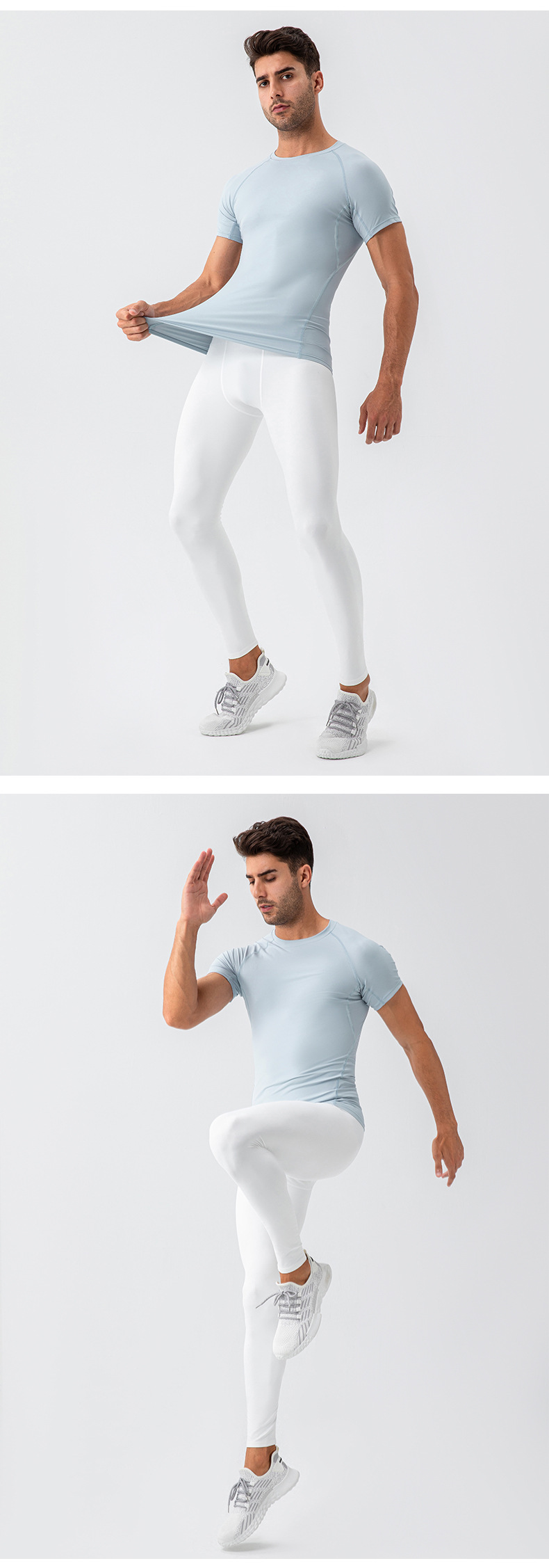 Wholesale Men's Nylon Spandex Gym T Shirt Quick Dry Athletic Muscle Fit Training Sports EFGBYEL-31227