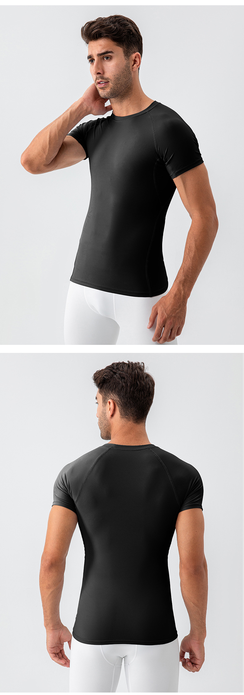 Wholesale Men's Nylon Spandex Gym T Shirt Quick Dry Athletic Muscle Fit Training Sports EFGBYEL-31227