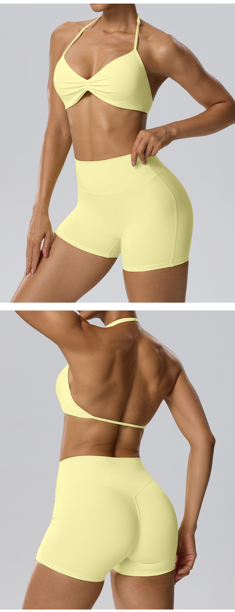 Leisure Comfortable Yoga Running Suit Exercise Fitness Set for Running Wearing for Workout FGBBB101H 62423