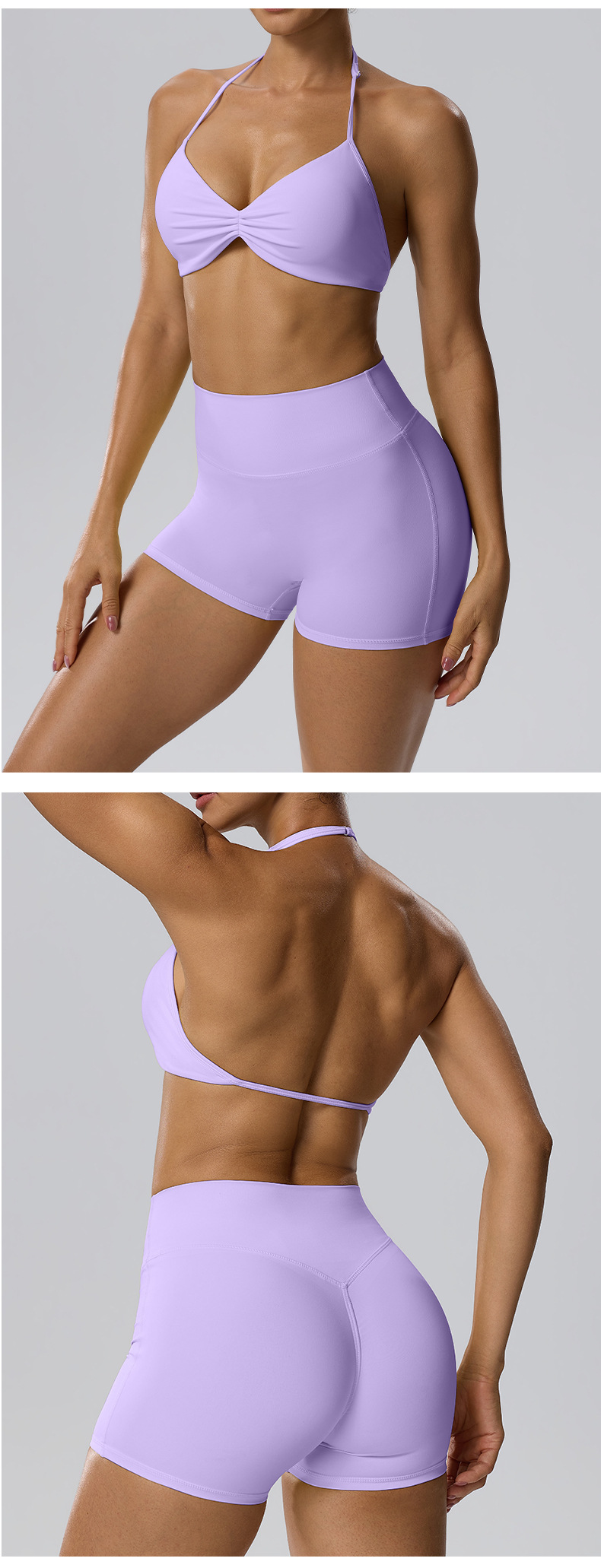Leisure Comfortable Yoga Running Suit Exercise Fitness Set for Running Wearing for Workout FGBBB101H 62423