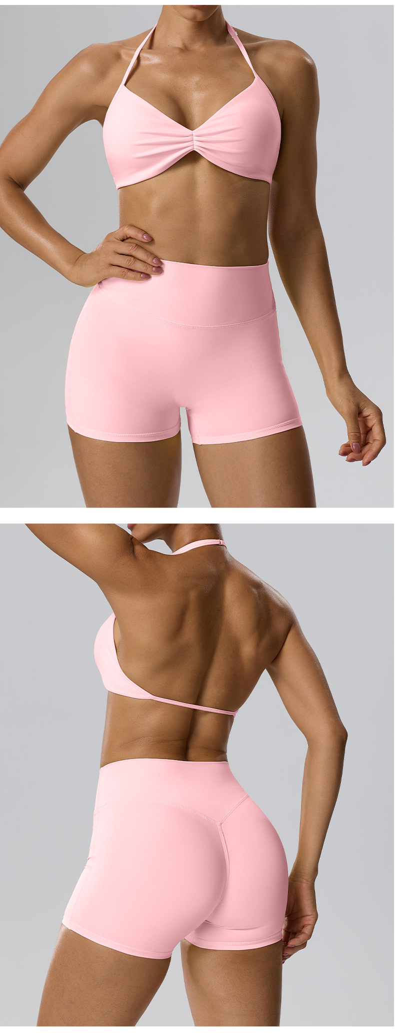 Leisure Comfortable Yoga Running Suit Exercise Fitness Set for Running Wearing for Workout FGBBB101H 62423