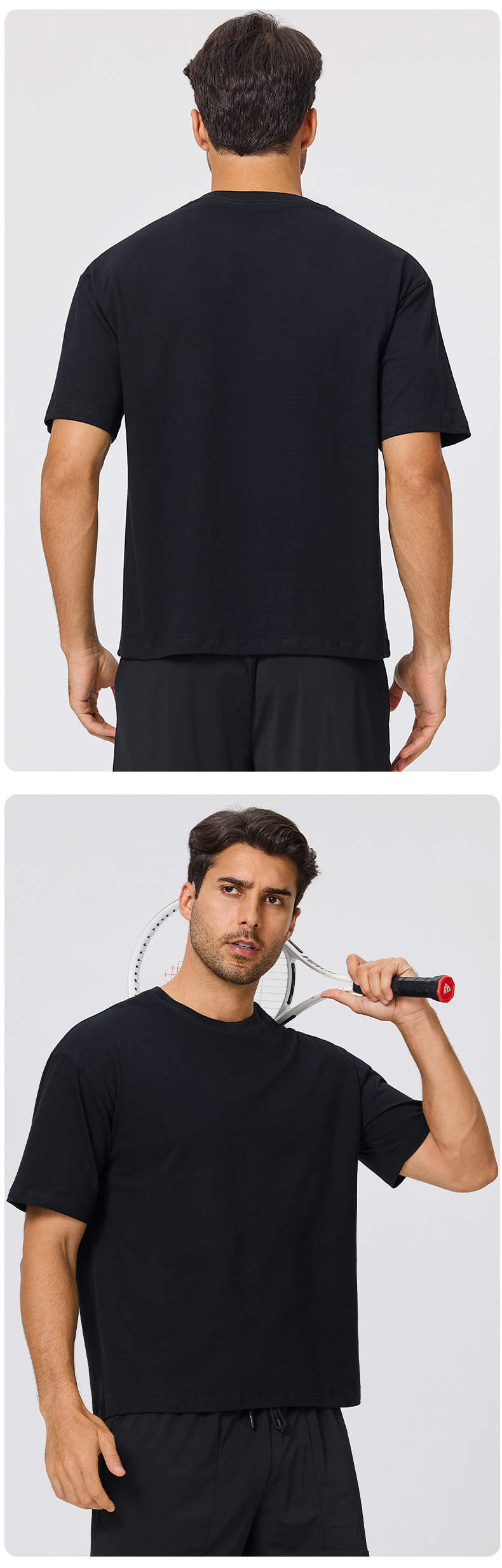 Men's Summer Quick-drying Sports Tee Shirt 100%Cotton Casual Breathable Fitness T-shirt EFGBYEL-D62001