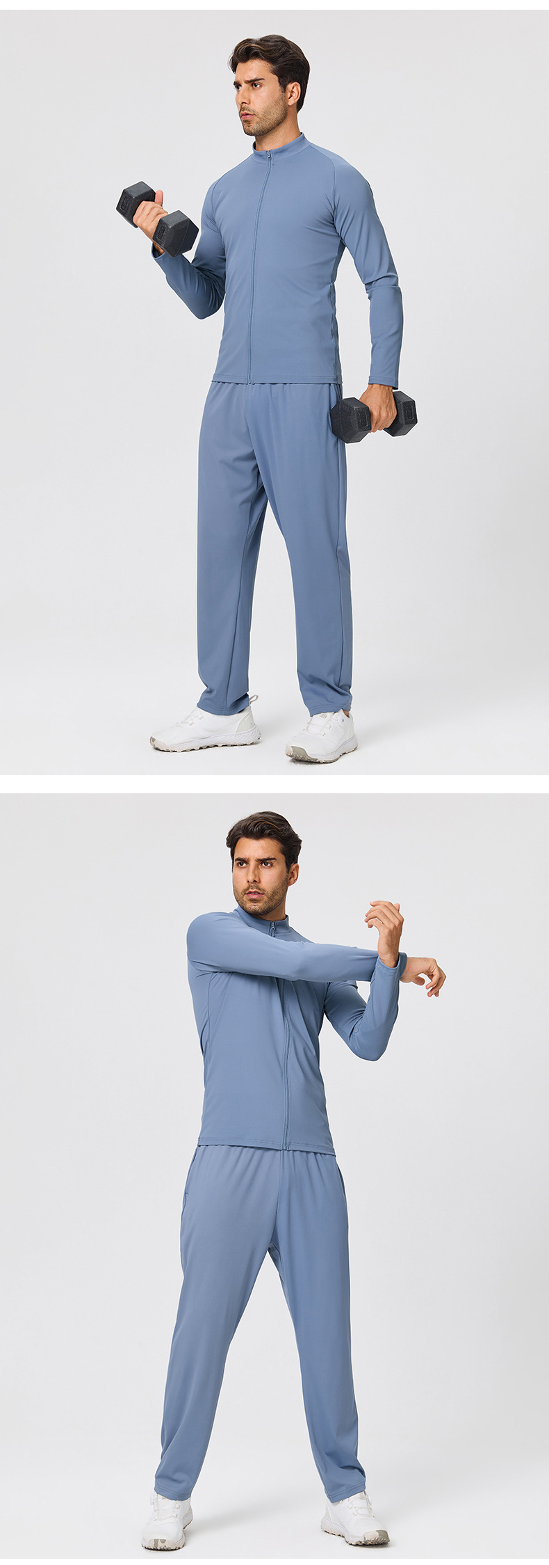 Men's Casual Two Piece Solid Tracksuit Set Gym Fitness Sports Wear EFGBYEL-61616 51345