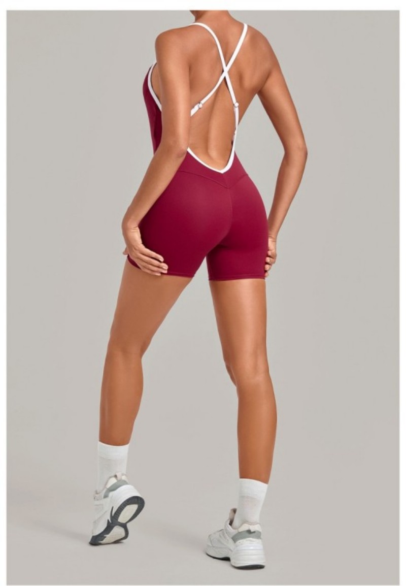 Sleeveless Fitness Yoga Jumpsuit Belly One-piece Stylish and Comfortable Fitness Wear FGB3369