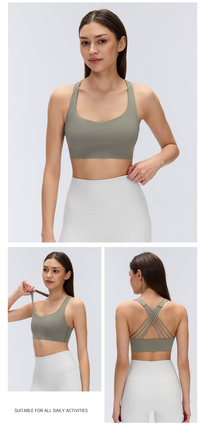 Solid Color Women's Fitness Yoga Bra Sets Lightweight Breathable Sports Training Yoga Bra FGBD26057