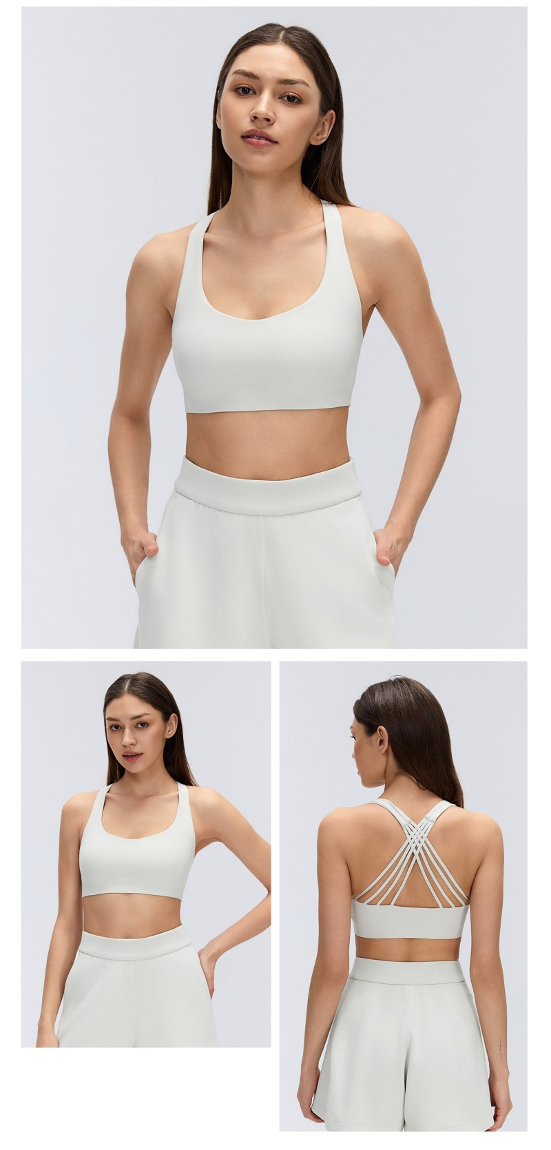 Solid Color Women's Fitness Yoga Bra Sets Lightweight Breathable Sports Training Yoga Bra FGBD26057