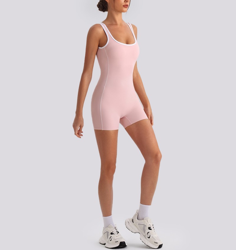 Women's Yoga Jumpsuit Backless Workout Spandex/Nylon Four-Way Stretch Quick Dry Tummy Control Butt Lifting One Piece Gym Suit FGYW1028L