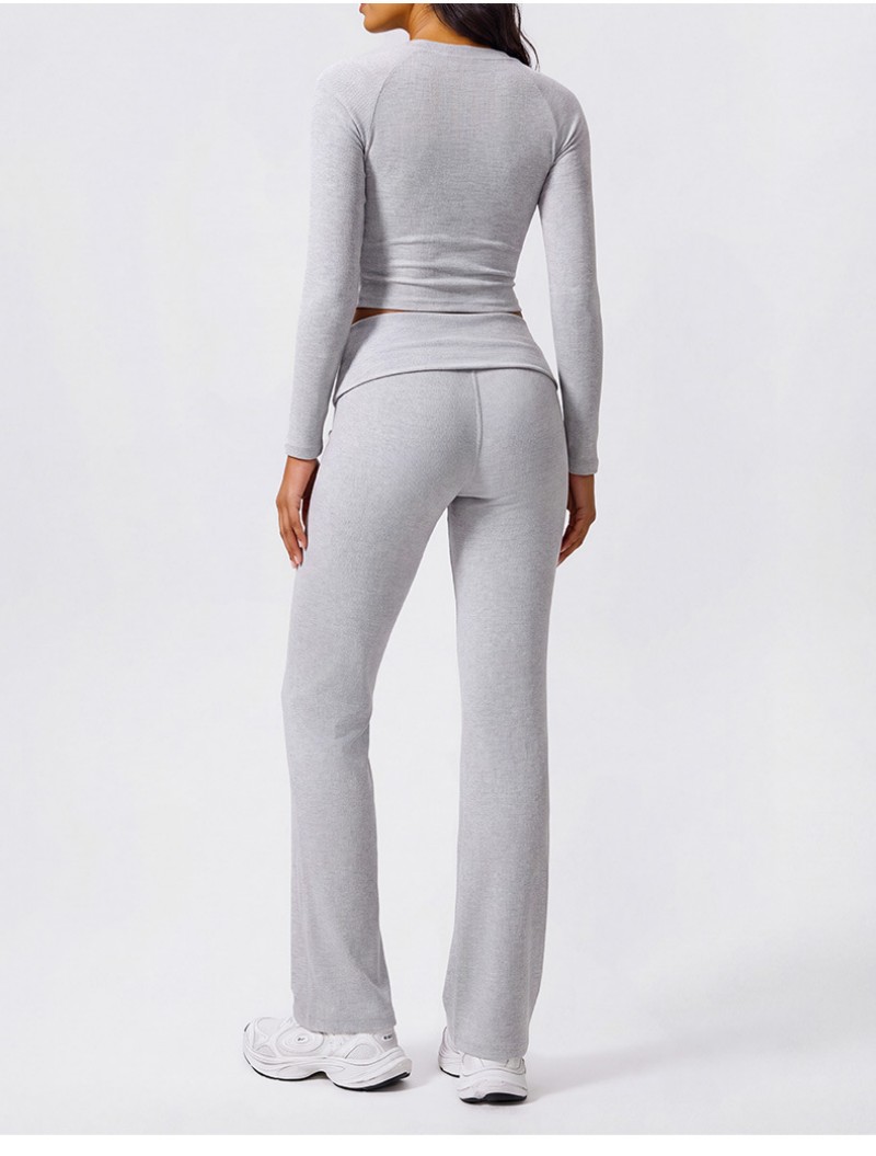 Yoga Set 4 Piece Women High Waist Fitness Shorts and Pants Long Sleeve Workout Clothing FGBKD245WCT301 KD245WCA02 KD245WCT303 KD245WCL302