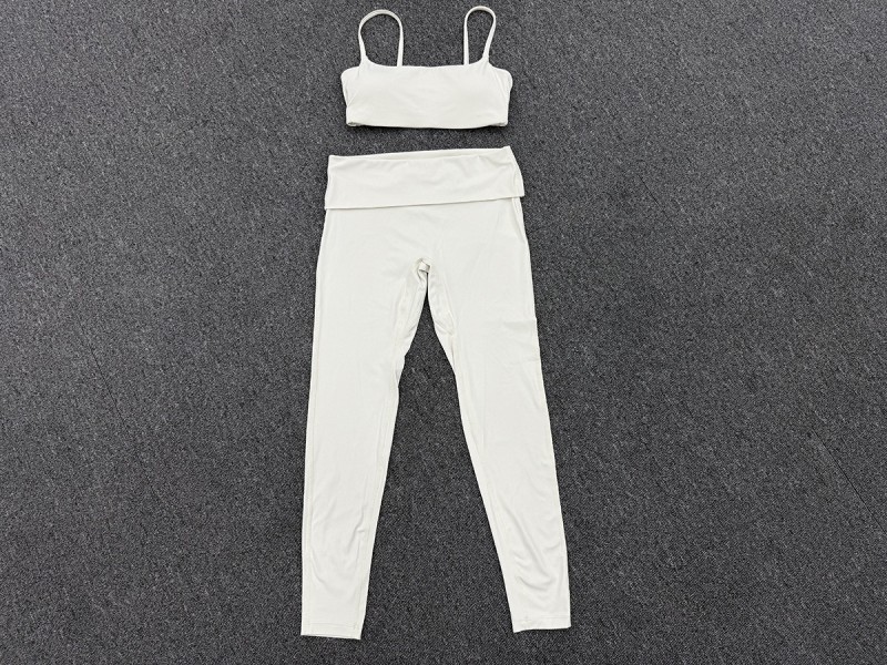 Women's Solid Sports Yoga Wear Bra Leggings Breathable Fitness 2- Piece Yoga Set Spandex/Nylon FGB1192 3301