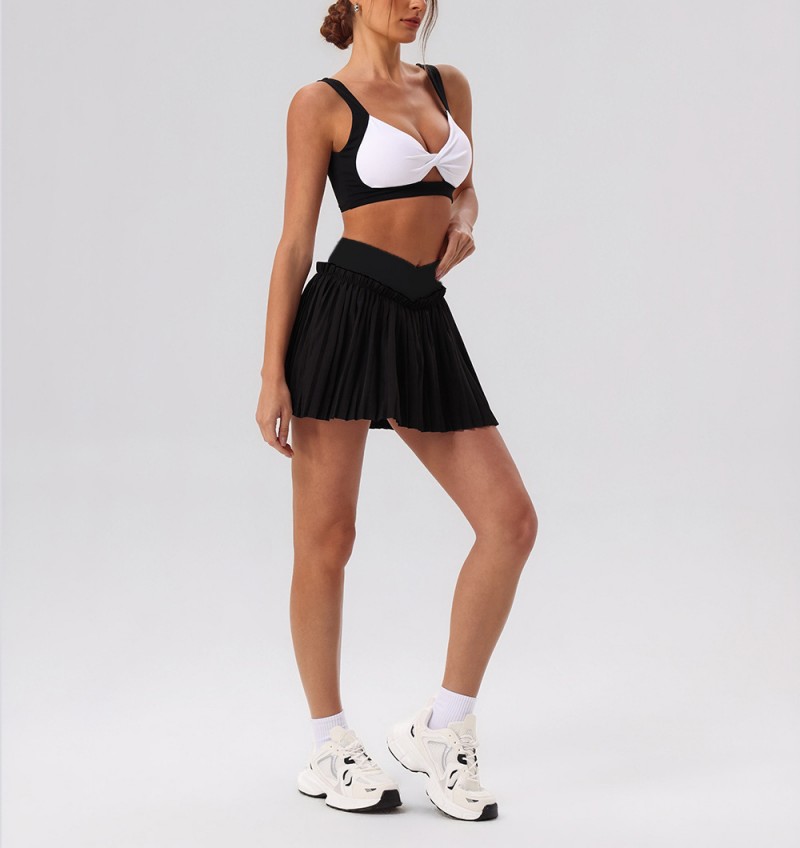 Breathable Skin Friendly Yoga Skirt Dress Set for Yoga Tennis Golf Outdoor Fitness Workout Running FGBYW606 KW471 YW608