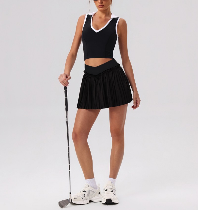 Breathable Skin Friendly Yoga Skirt Dress Set for Yoga Tennis Golf Outdoor Fitness Workout Running FGBYW606 KW471 YW608