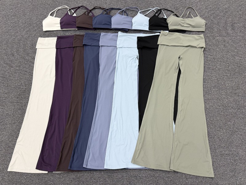 Quick Drying Breathable Yoga Sets Solid Color Gym Clothing Sports Yoga Bra Top 2-Piece FGB4686 2257