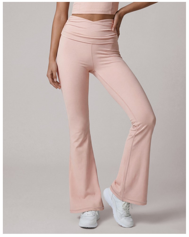 Women Quick Dry Yoga Flared Nylon Fitness Sets Pants Activewear Sets Sport Gym Yoga Wear Suit Set FGBLD2669