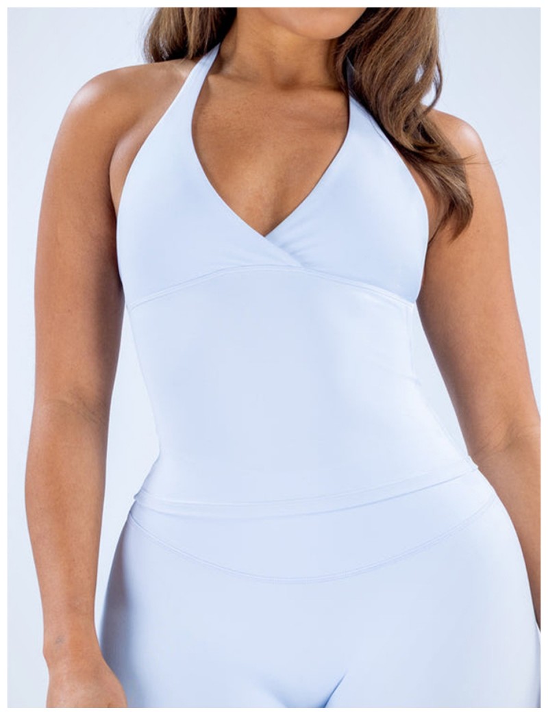 Strappy Top Singlets Sports Yoga Vest Women Fitness Tank Top Gym Open Back Bra Running Workout Halter FGBRXW3013