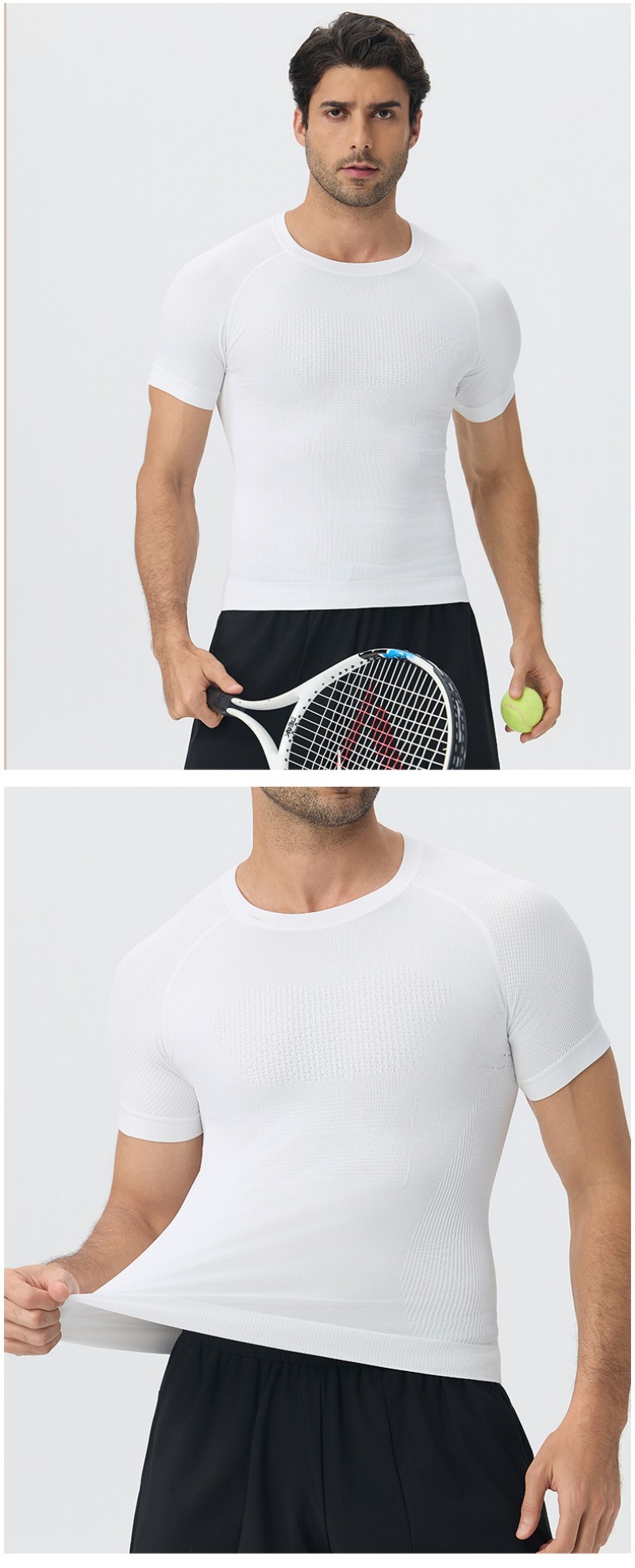 Summer Men's Sporty Solid Short Sleeve Loose Outdoor Training Running Quick-drying Breathable T-shirt EFGBYEL-L03