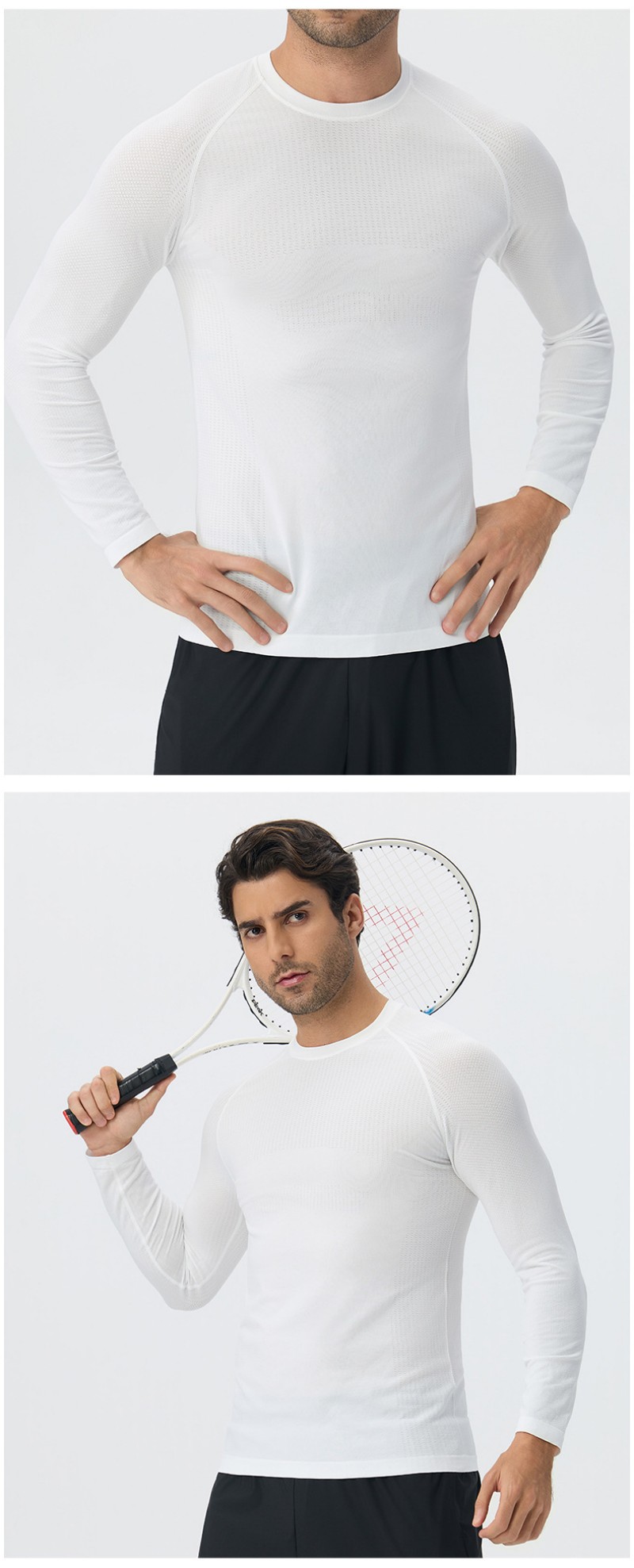 Wholesale Fitness Men Long Sleeve Running Sports Gym Seamless EFGBYEL-L56