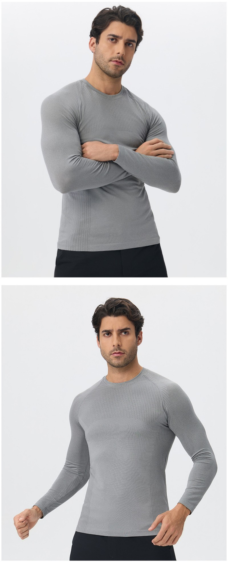 Wholesale Fitness Men Long Sleeve Running Sports Gym Seamless EFGBYEL-L56
