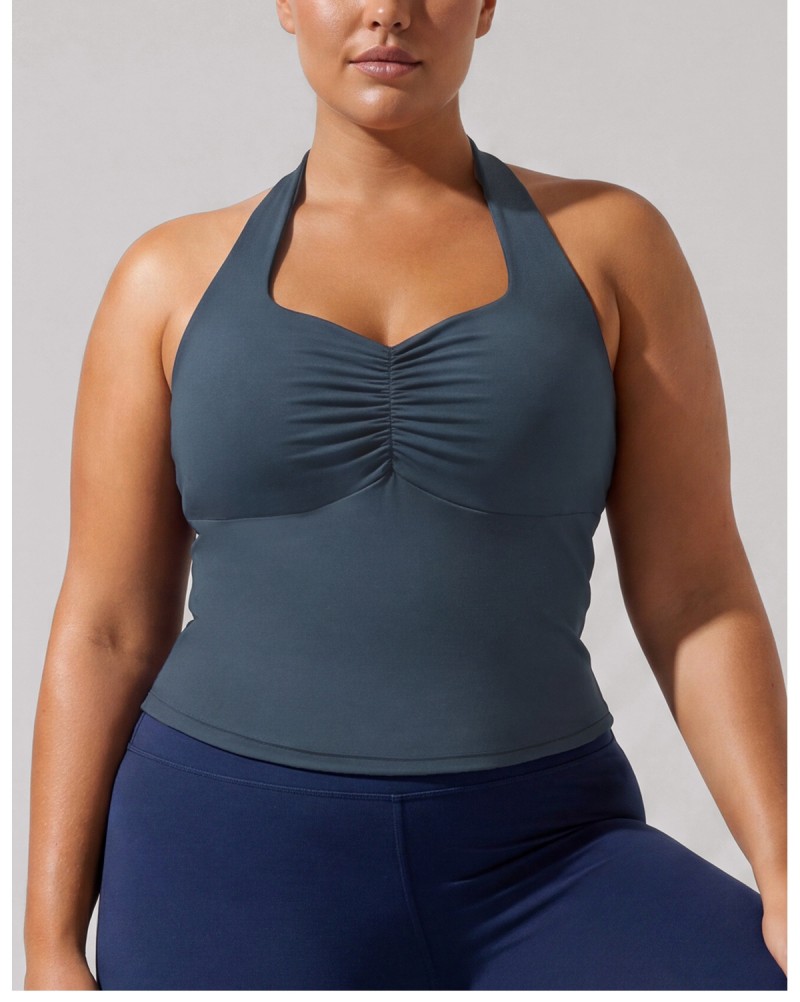 Singlets Sports Yoga Vest Women Fitness Tank Top Gym Open Back Bra Running Workout Halter FGBPOYP26011