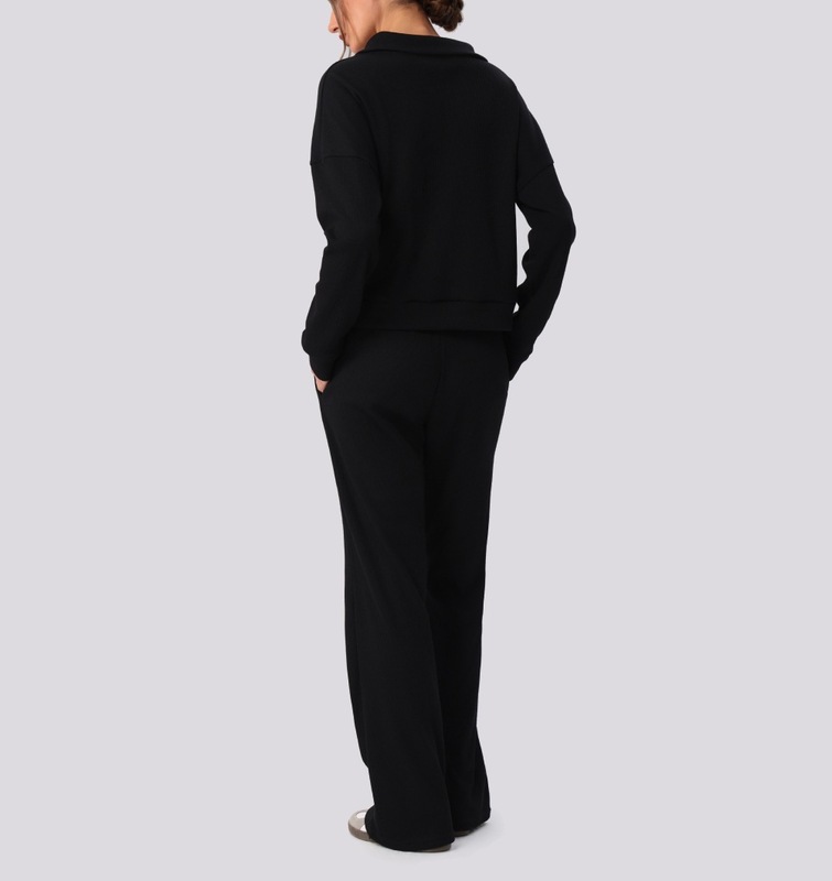 Loose Lady Sports Yoga Fitness Gym Workout Long Sleeves Tops and Pant Set for Women FGBYW596 KW463