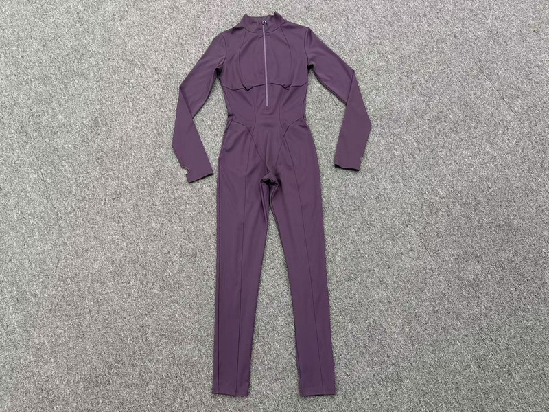 Women One Piece Bodysuit Workout Zip Yoga Fitness Wear Gym Tennis Jumpsuits FGBQS1590