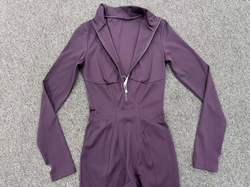 Women One Piece Bodysuit Workout Zip Yoga Fitness Wear Gym Tennis Jumpsuits FGBQS1590
