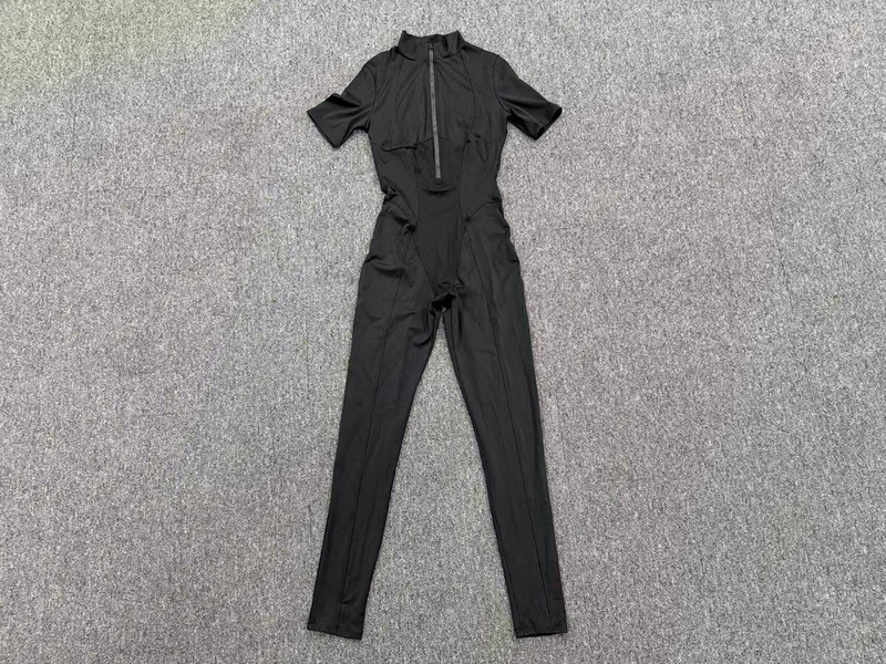 Gym One Piece Yoga Zipper Short Sleeve Fitness Jumpsuit for Women FGBQS2680