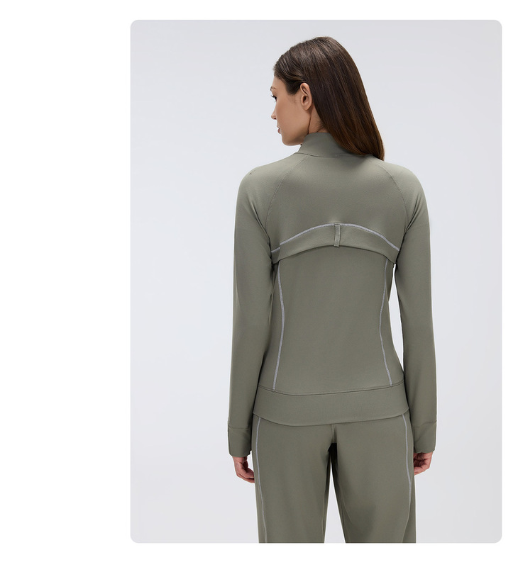 Yoga Set Jacket Pants Straight-Leg Pants 2-Piece Breathable Womens Gym FGBD26105 D26104