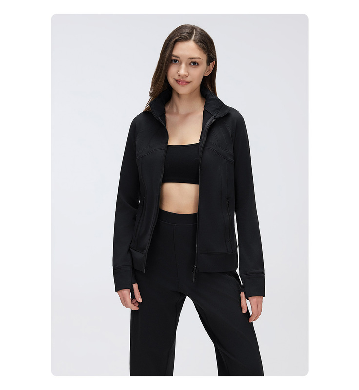 Yoga Set Jacket Pants Straight-Leg Pants 2-Piece Breathable Womens Gym FGBD26105 D26104