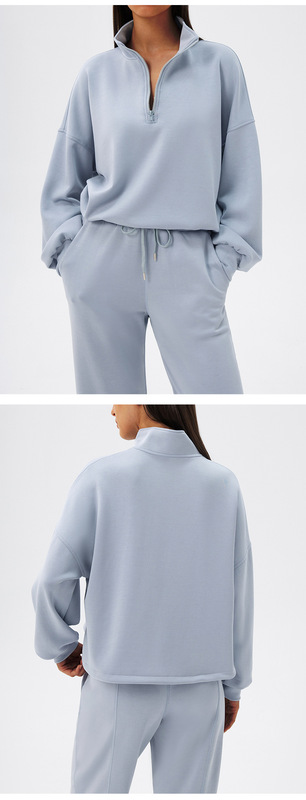 Women's Solid Long Sleeve Fitness Athletic Yoga Tops Comfortable Sports 2 Piece Yoga Set FGBYEL42553 42311