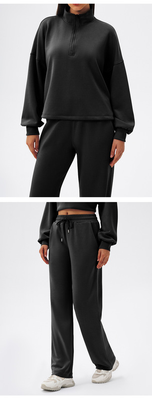 Women's Solid Long Sleeve Fitness Athletic Yoga Tops Comfortable Sports 2 Piece Yoga Set FGBYEL42553 42311