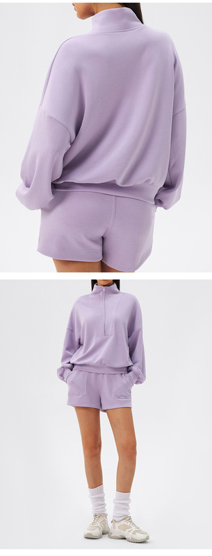 Half Zipper Fit Breathable Long Sleeve Front Gym Outdoor FGBYEL24301