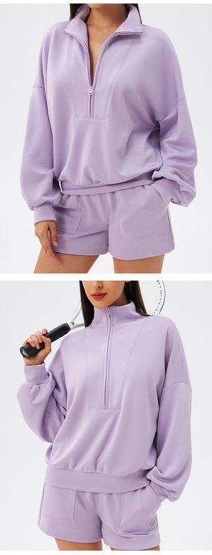 Half Zipper Fit Breathable Long Sleeve Front Gym Outdoor FGBYEL24301