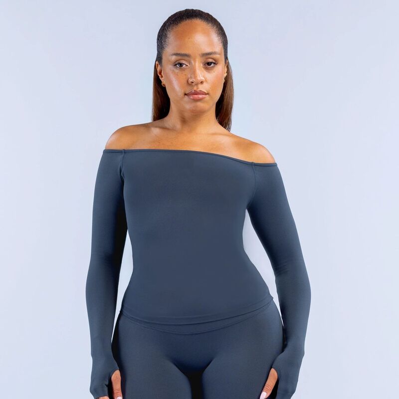 Women's Off-the-Shoulder Long-Sleeved Top Breathable Tops FGB6482