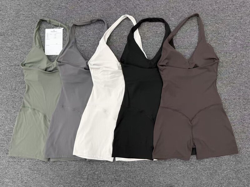 One Piece Yoga Workout Breathable Quick Dry Hollow Back Women's Jumpsuit FGBQS4416