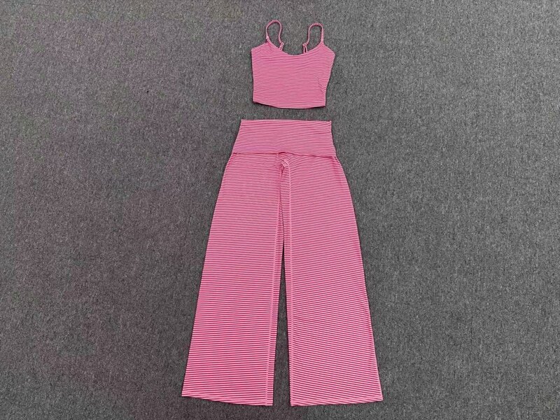 Latest Style Breathable Women's Yoga Singlets Pants 2-Piece Set Quick Dry Spandex/Polyester Gym Wear FGBQS7116 6722