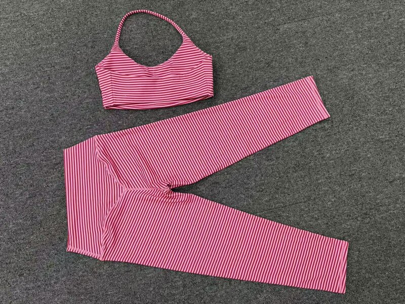 Women's Solid 2-Piece Yoga Training Set Bra and Knee-length Leggings Breathable FGBQS6117 2568