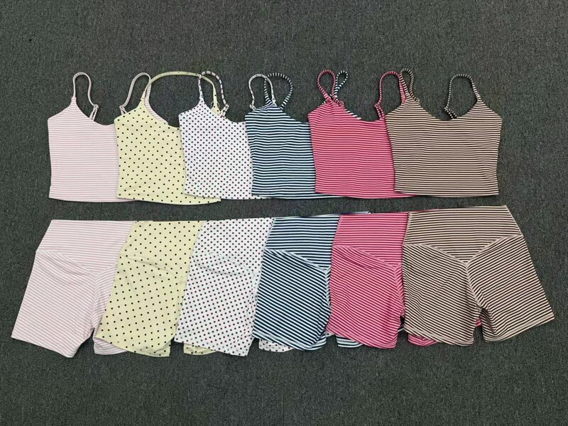 Gym Fitness Yoga Set Singlets Shorts Women Quick Dry Outdoor Running Sportswear FGBQS7116 1571