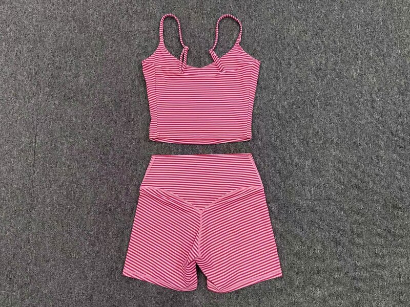 Gym Fitness Yoga Set Singlets Shorts Women Quick Dry Outdoor Running Sportswear FGBQS7116 1571