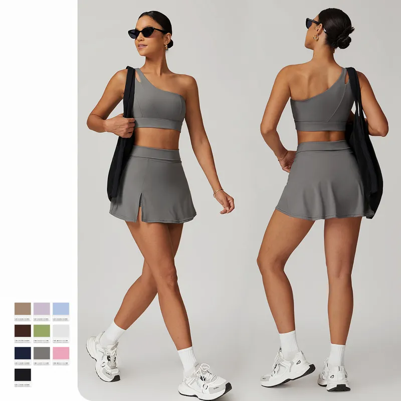 Women's 2-Piece Yoga Set: Sports Bra and Skirt FGBTZ6358