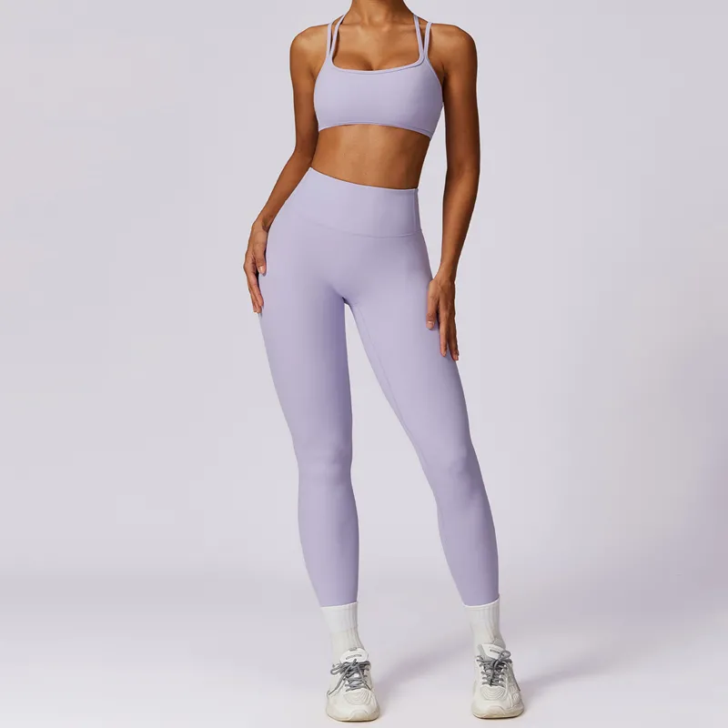 Women's 2-Piece Yoga Set: Sports Bra and Shorts FGBTZ8047