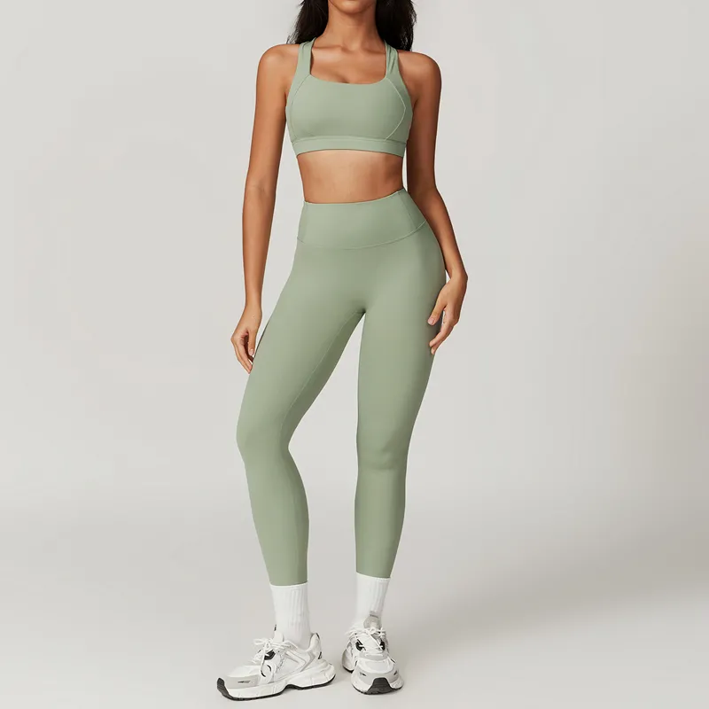 Women's 2-Piece Yoga Set: Sports Bra and Shorts FGBTZ8047